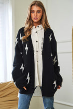 Load image into Gallery viewer, Lightning Bolt Oversized Open Sweater Cardigan
