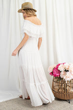 Load image into Gallery viewer, OFF THE SHOULDER RUFFLE MAXI DRESS
