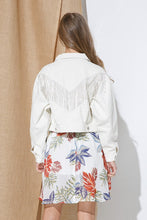 Load image into Gallery viewer, Denim Chevron Fringe Jacket
