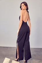 Load image into Gallery viewer, DEEP V-NECK WIDE LEG JUMPSUIT
