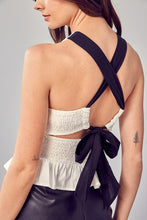 Load image into Gallery viewer, SMOCKED CRISS CROSS BACK TOP
