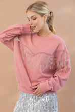 Load image into Gallery viewer, Rhinestone Fringe Pullover Top
