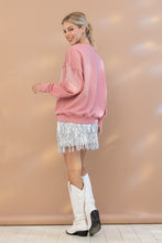 Load image into Gallery viewer, Rhinestone Fringe Pullover Top
