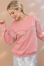 Load image into Gallery viewer, Rhinestone Fringe Pullover Top
