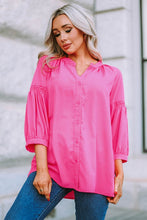 Load image into Gallery viewer, Pink Boho Dotted Print Shirt with Buttons
