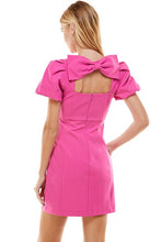 Load image into Gallery viewer, Bubble Sleeve Bow Back Dress
