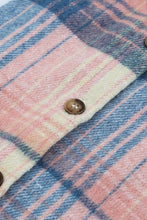 Load image into Gallery viewer, Pink Plaid Flap Pockets Shacket
