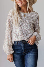 Load image into Gallery viewer, Leopard Crew Neck Long Sleeve Blouse
