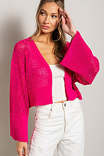 Load image into Gallery viewer, EYELET KNIT CARDIGAN
