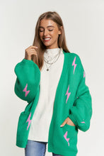 Load image into Gallery viewer, Lightning Bolt Oversized Open Sweater Cardigan
