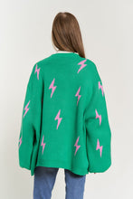 Load image into Gallery viewer, Lightning Bolt Oversized Open Sweater Cardigan
