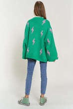 Load image into Gallery viewer, Lightning Bolt Oversized Open Sweater Cardigan
