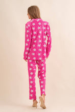 Load image into Gallery viewer, 32717SET - Star Sequin Single Blazer with Pants Set: MIDIUM / HOT PINK
