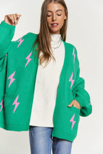 Load image into Gallery viewer, Lightning Bolt Oversized Open Sweater Cardigan
