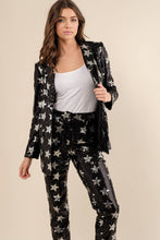 Load image into Gallery viewer, 32717SET - Star Sequin Single Blazer with Pants Set: SMALL / HOT PINK
