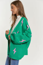 Load image into Gallery viewer, Lightning Bolt Oversized Open Sweater Cardigan
