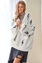 Load image into Gallery viewer, Lightning Bolt Oversized Open Sweater Cardigan
