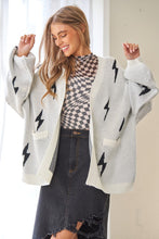 Load image into Gallery viewer, Lightning Bolt Oversized Open Sweater Cardigan
