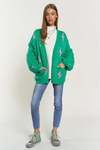 Load image into Gallery viewer, Lightning Bolt Oversized Open Sweater Cardigan
