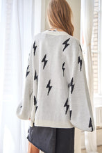 Load image into Gallery viewer, Lightning Bolt Oversized Open Sweater Cardigan
