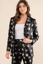 Load image into Gallery viewer, 32717SET - Star Sequin Single Blazer with Pants Set: SMALL / HOT PINK
