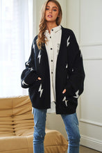 Load image into Gallery viewer, Lightning Bolt Oversized Open Sweater Cardigan
