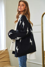 Load image into Gallery viewer, Lightning Bolt Oversized Open Sweater Cardigan
