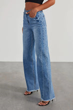 Load image into Gallery viewer, Raw Hem Wide Leg Jeans with Pockets
