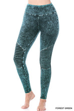 Load image into Gallery viewer, MINERAL WASHED WIDE WAISTBAND MOTO LEGGINGS
