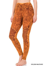 Load image into Gallery viewer, MINERAL WASHED WIDE WAISTBAND MOTO LEGGINGS
