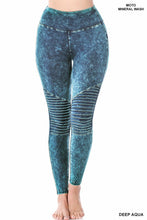 Load image into Gallery viewer, MINERAL WASHED WIDE WAISTBAND MOTO LEGGINGS
