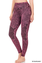 Load image into Gallery viewer, MINERAL WASHED WIDE WAISTBAND MOTO LEGGINGS
