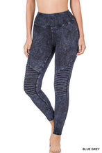 Load image into Gallery viewer, MINERAL WASHED WIDE WAISTBAND MOTO LEGGINGS
