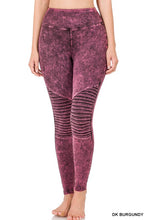 Load image into Gallery viewer, MINERAL WASHED WIDE WAISTBAND MOTO LEGGINGS
