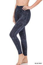 Load image into Gallery viewer, MINERAL WASHED WIDE WAISTBAND MOTO LEGGINGS
