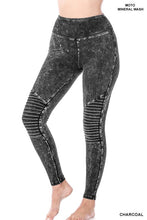 Load image into Gallery viewer, MINERAL WASHED WIDE WAISTBAND MOTO LEGGINGS
