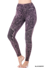 Load image into Gallery viewer, MINERAL WASHED WIDE WAISTBAND MOTO LEGGINGS
