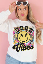 Load image into Gallery viewer, GOOD VIBES COLLAGE GRAPHIC SWEATSHIRT
