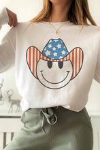 Load image into Gallery viewer, AMERICAN SMILEY COWBOY GRAPHIC SWEATSHIRT
