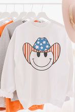 Load image into Gallery viewer, AMERICAN SMILEY COWBOY GRAPHIC SWEATSHIRT
