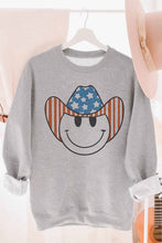 Load image into Gallery viewer, AMERICAN SMILEY COWBOY GRAPHIC SWEATSHIRT
