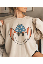 Load image into Gallery viewer, AMERICAN SMILEY COWBOY GRAPHIC SWEATSHIRT
