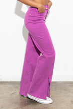 Load image into Gallery viewer, FRONT SLIT WIDE LEG TENCEL PANTS
