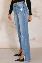 Load image into Gallery viewer, HIGH RISE DISTRESSED WIDE JEANS
