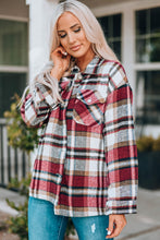 Load image into Gallery viewer, Double Take Plaid Button Front Shirt Jacket with Breast Pockets
