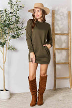 Load image into Gallery viewer, Double Take Round Neck Long Sleeve Mini Dress with Pockets
