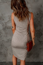 Load image into Gallery viewer, Drawstring Ruched Sleeveless Split Dress
