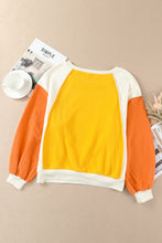 Load image into Gallery viewer, Round Neck Dropped Shoulder Color Block Sweatshirt
