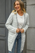 Load image into Gallery viewer, Plaid Fringe Trim Open Front Longline Cardigan
