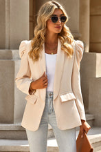 Load image into Gallery viewer, Puff Sleeve Shawl Collar Blazer
